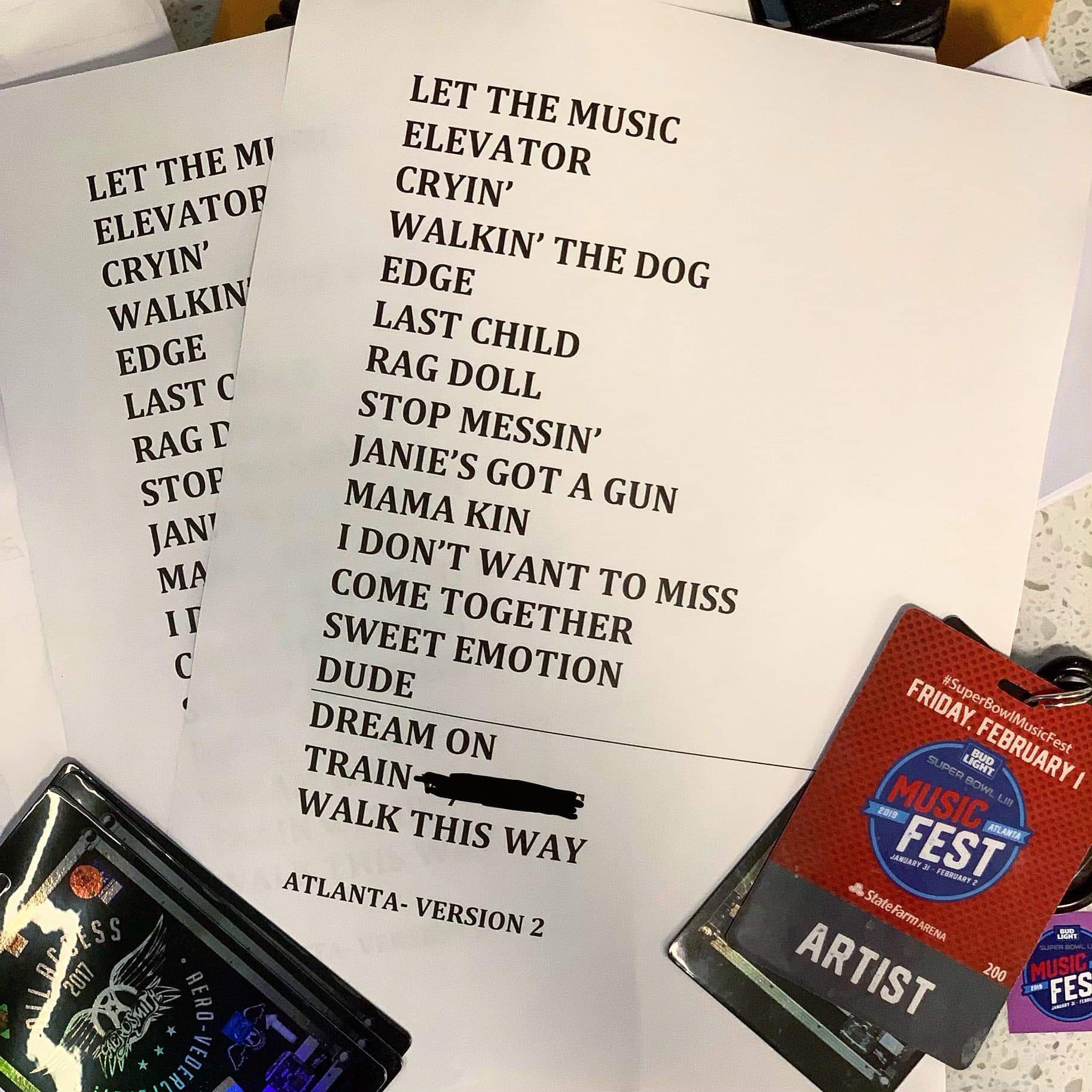 aerosmith setlist