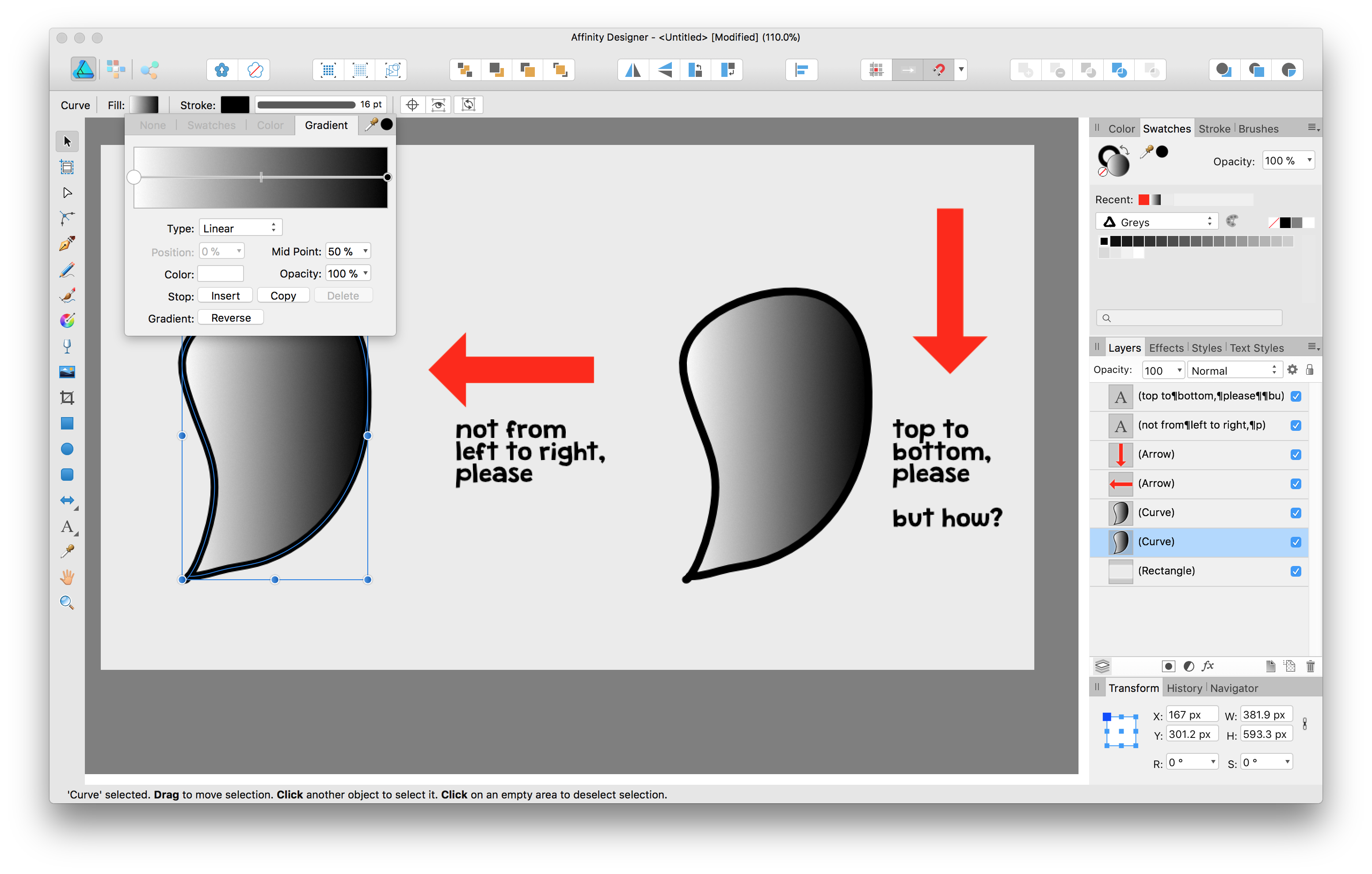 affinity gradient tool