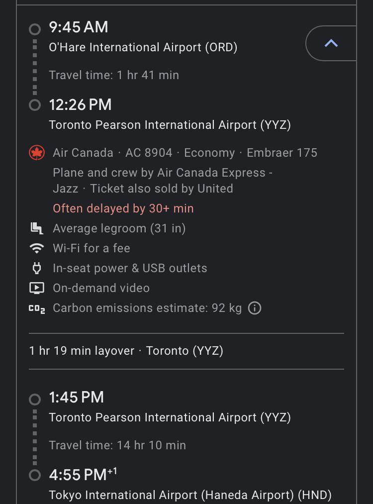 air canada round trip