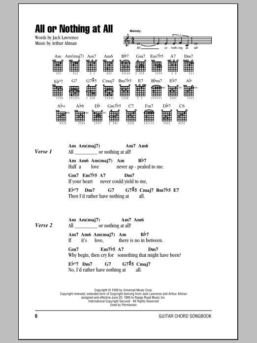 all or nothing chords