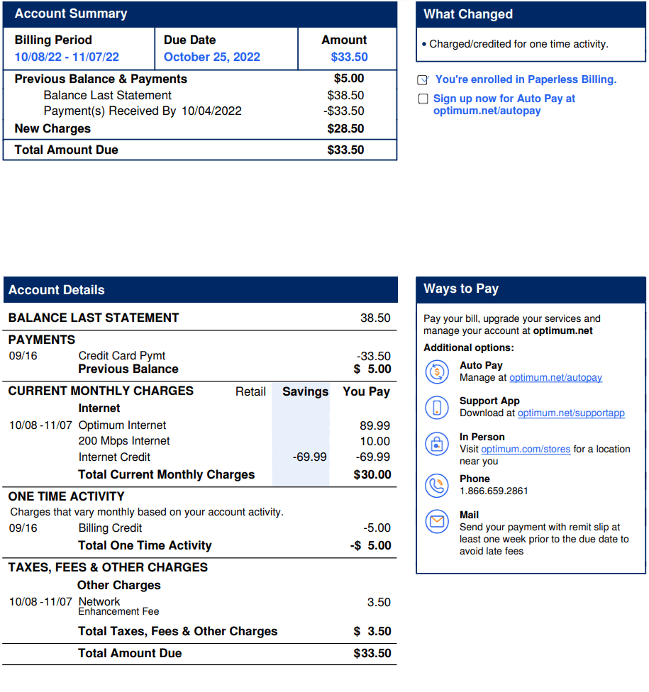 altice one pay bill