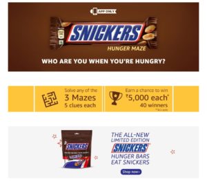 amazon snickers quiz answers