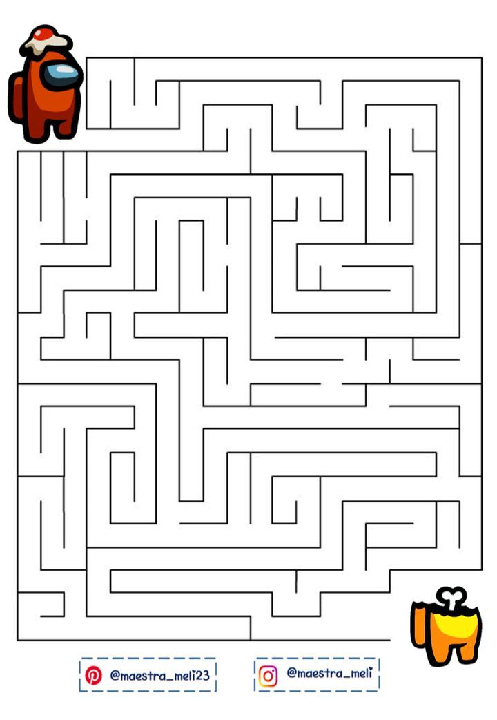 among us maze printable