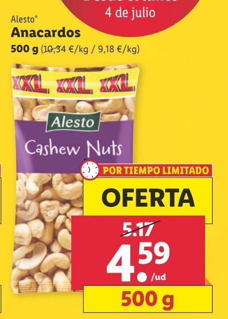 anacardos lidl precio