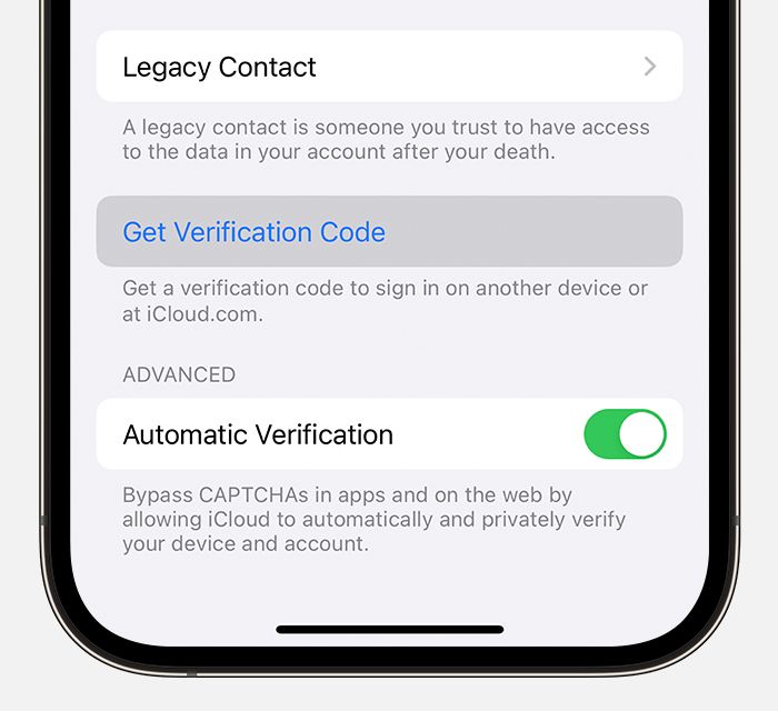 apple verification code