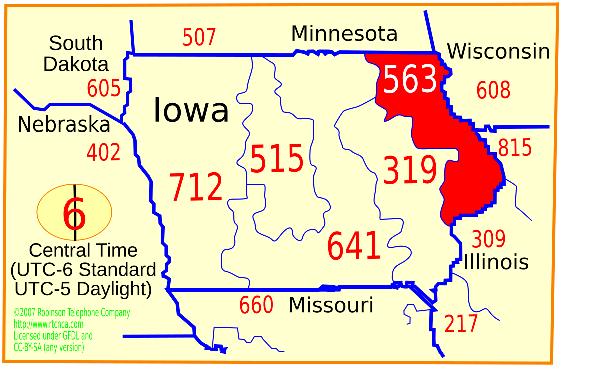 area code for 563