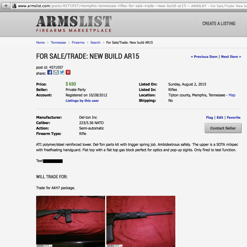 armslist tennessee