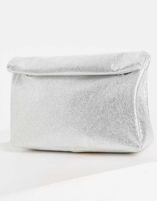 asos silver bag