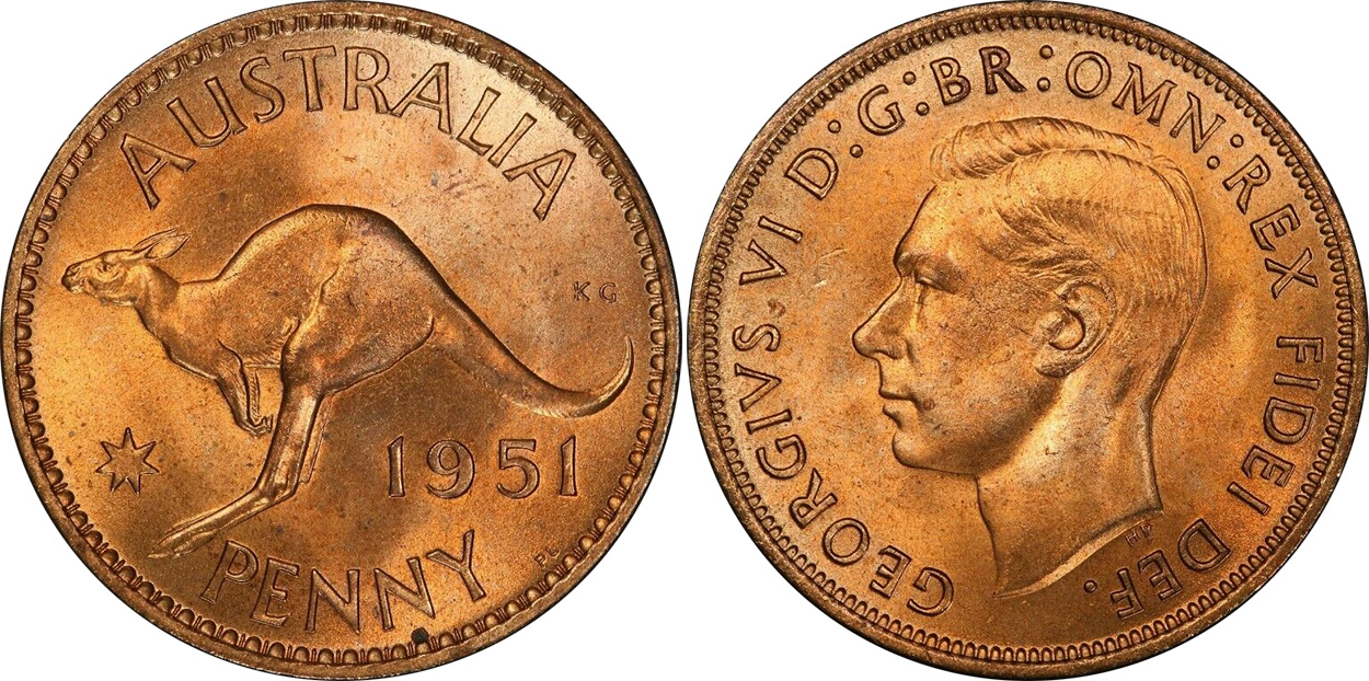 australia penny 1951