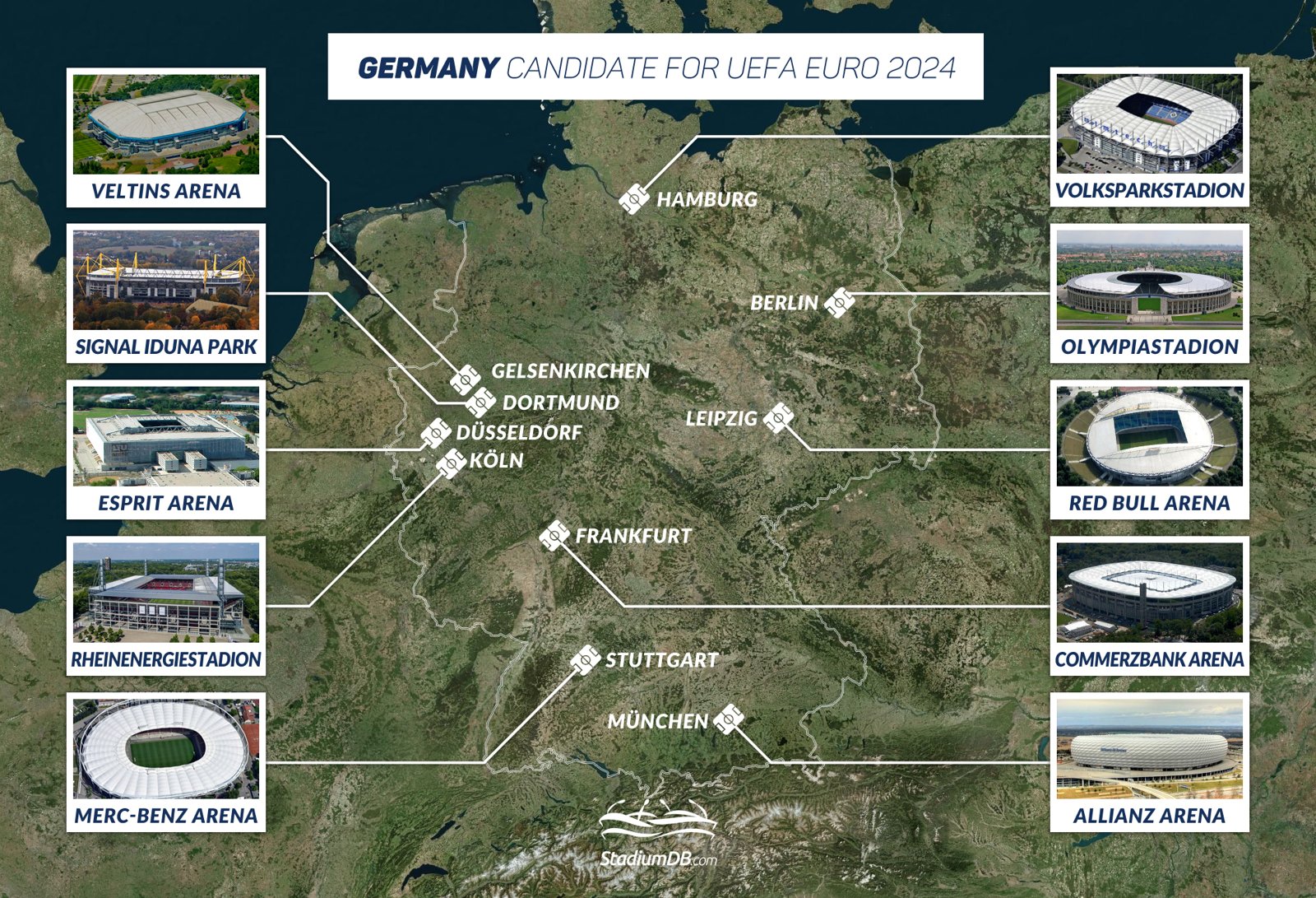 euro 24 stadiums map