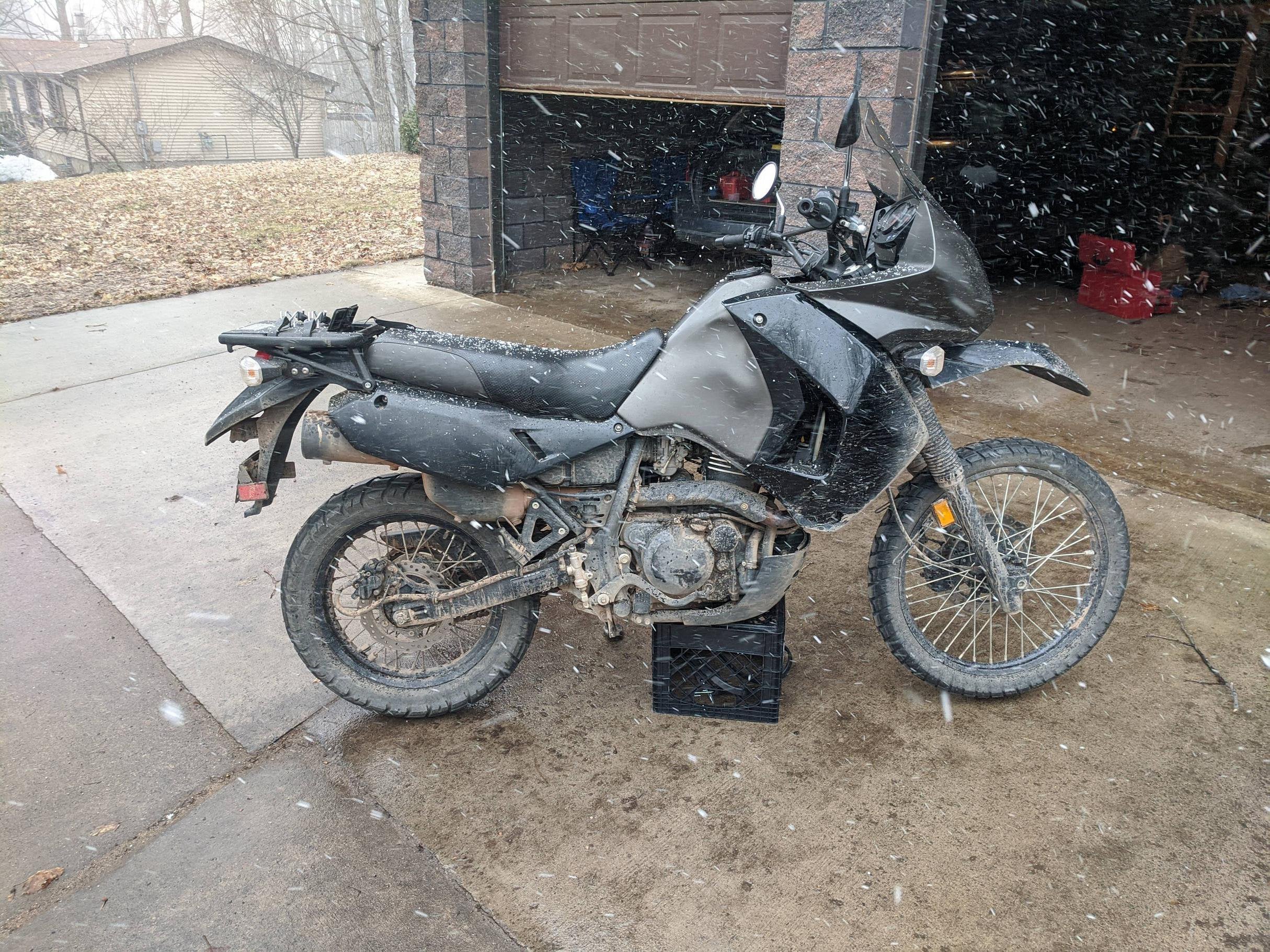 milk crate on motorcycle