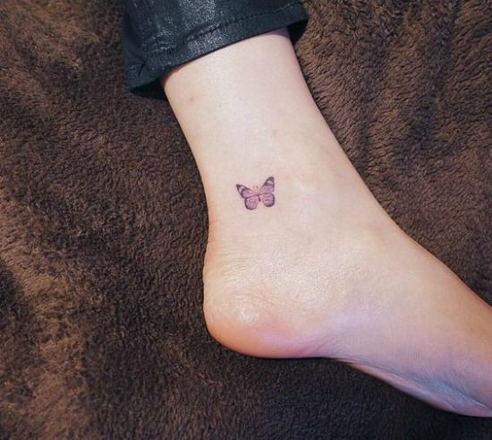 small butterfly tattoos on foot