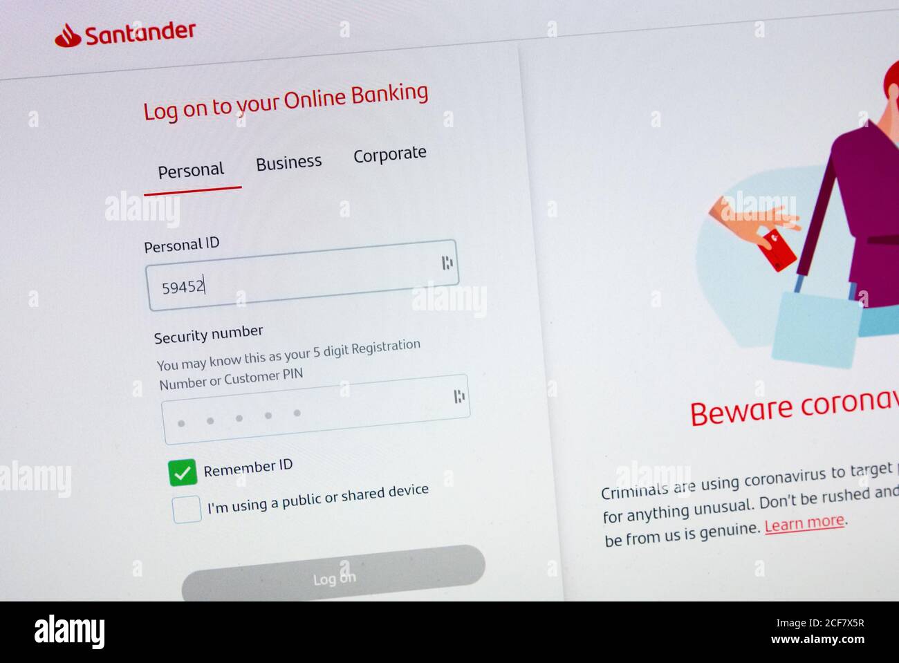 santander login online banking