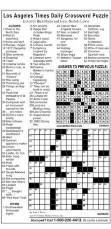 los angeles times crossword