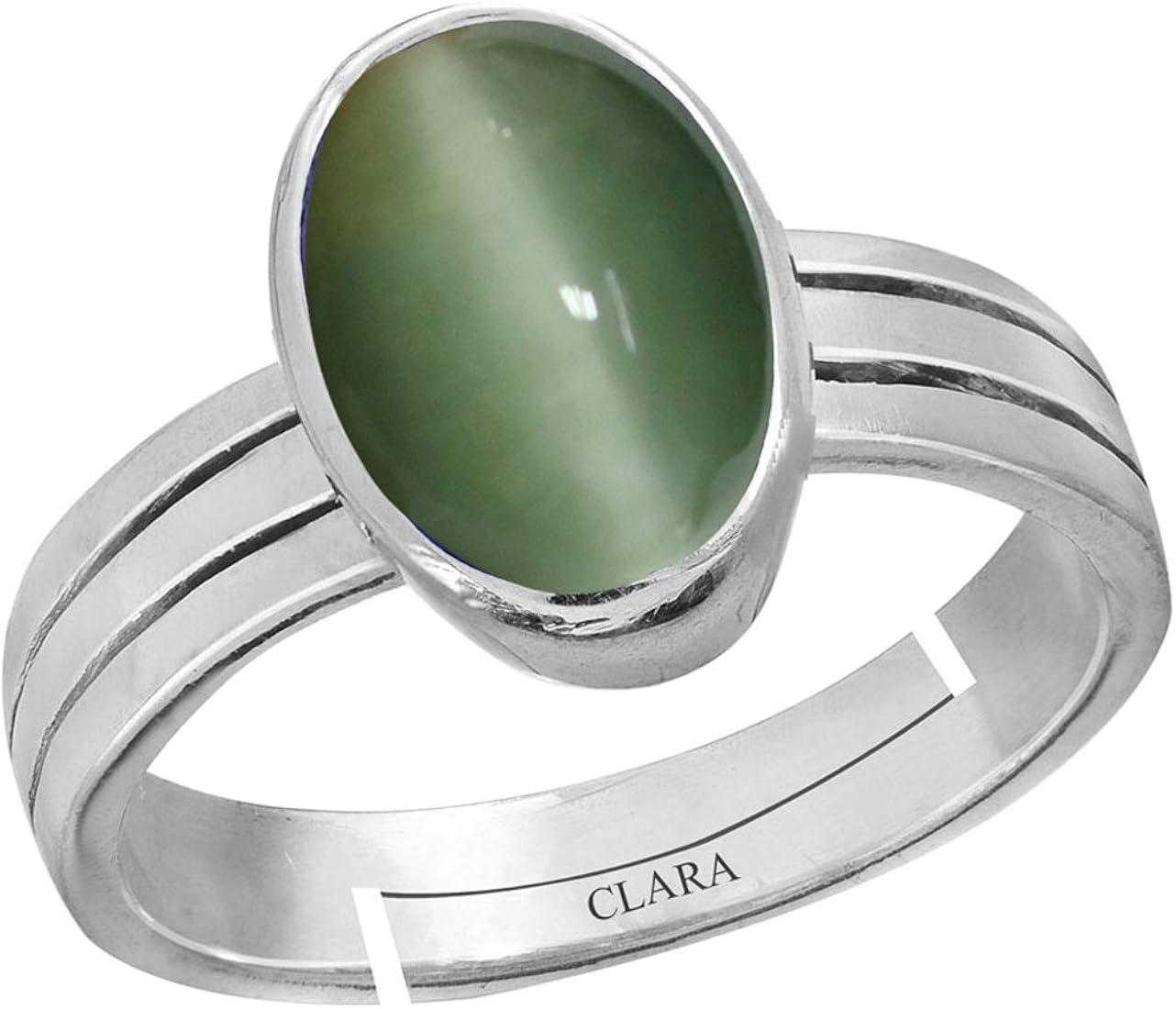 cats eye silver ring