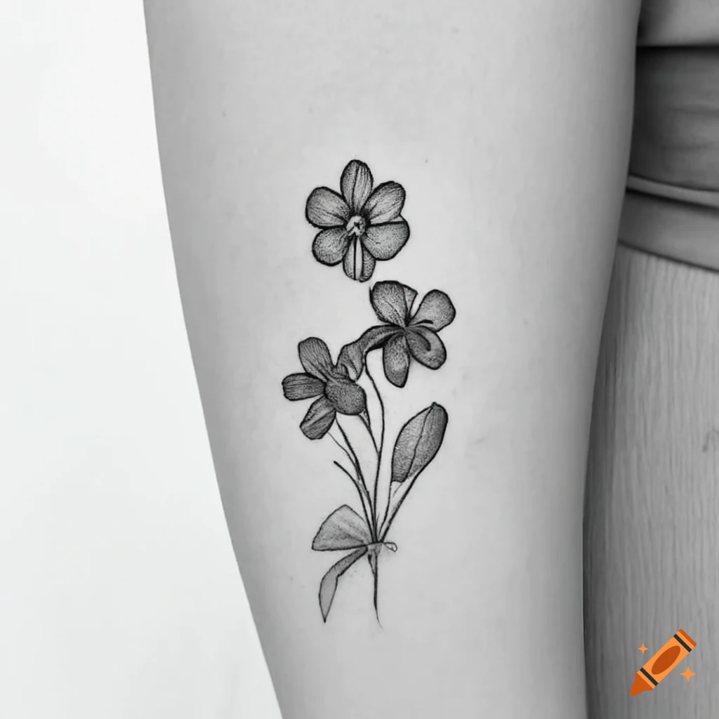 forget me not tattoo black