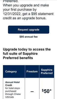 upgrade from chase freedom to sapphire