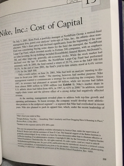 nike cost of capital case study solution