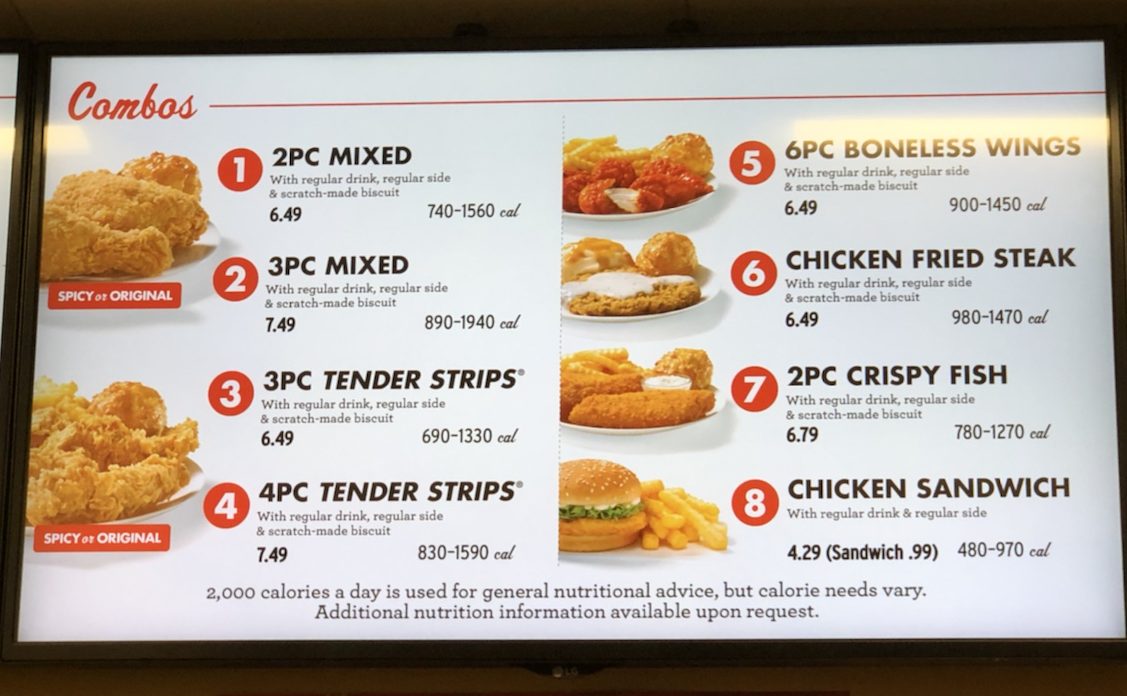 churchs fried chicken menu