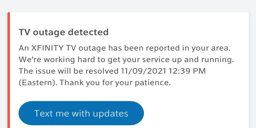 xfinity check for outage