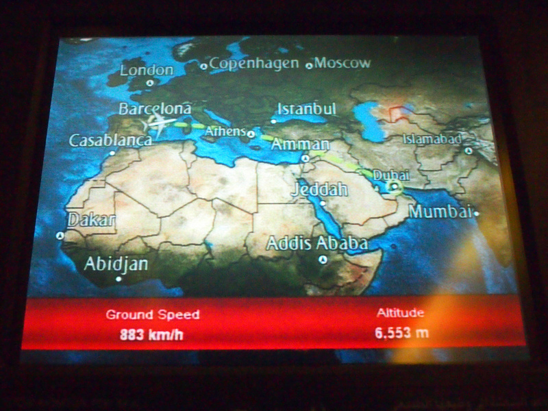 barcelona to dubai flight time