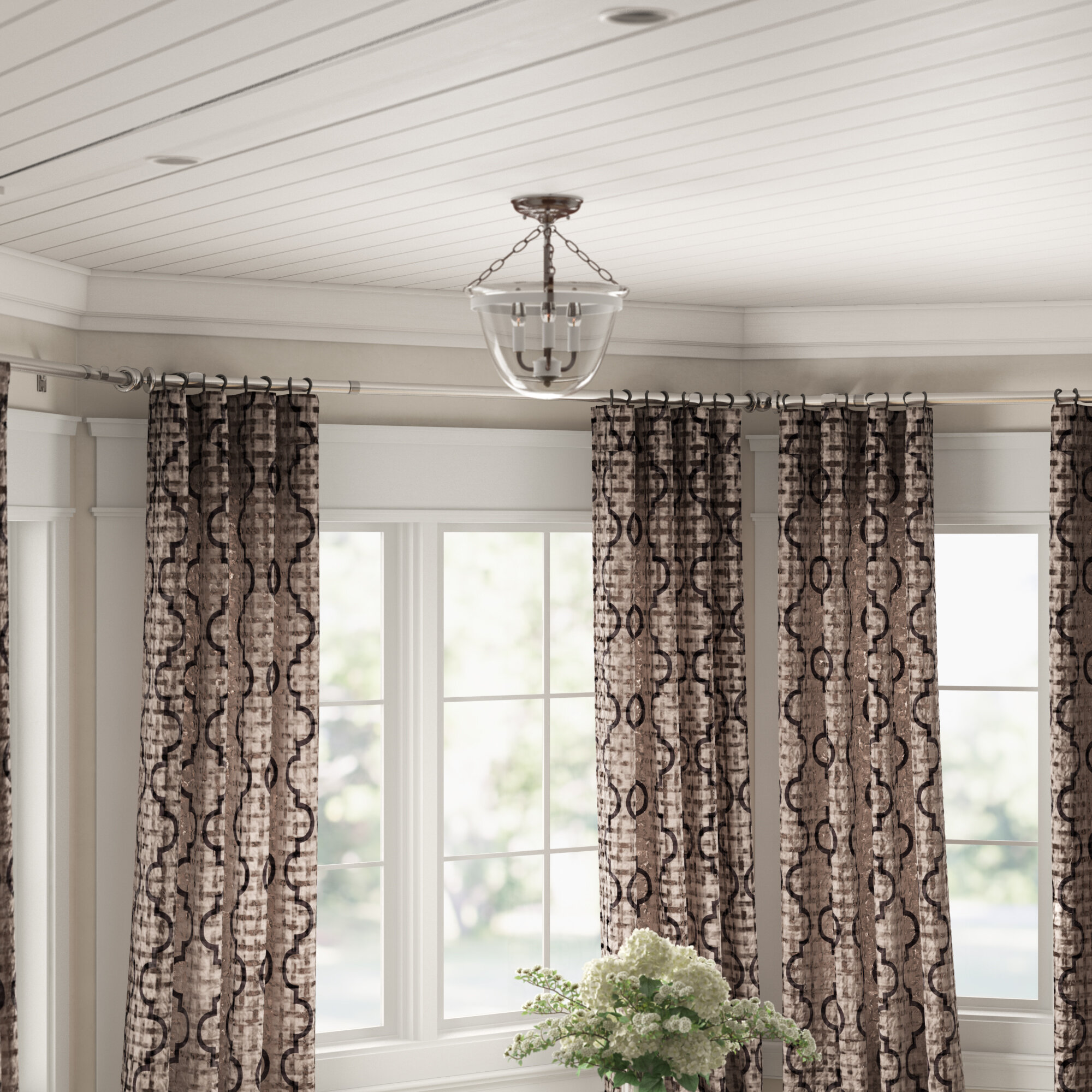 bay window drapery rod