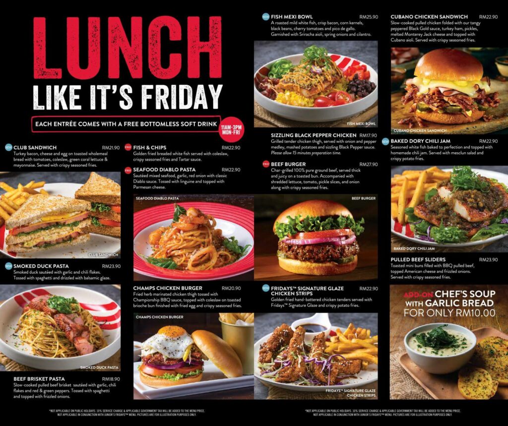 tgi fridays menu