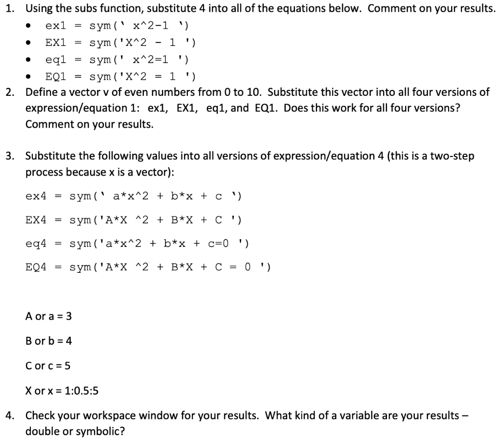 subs en matlab