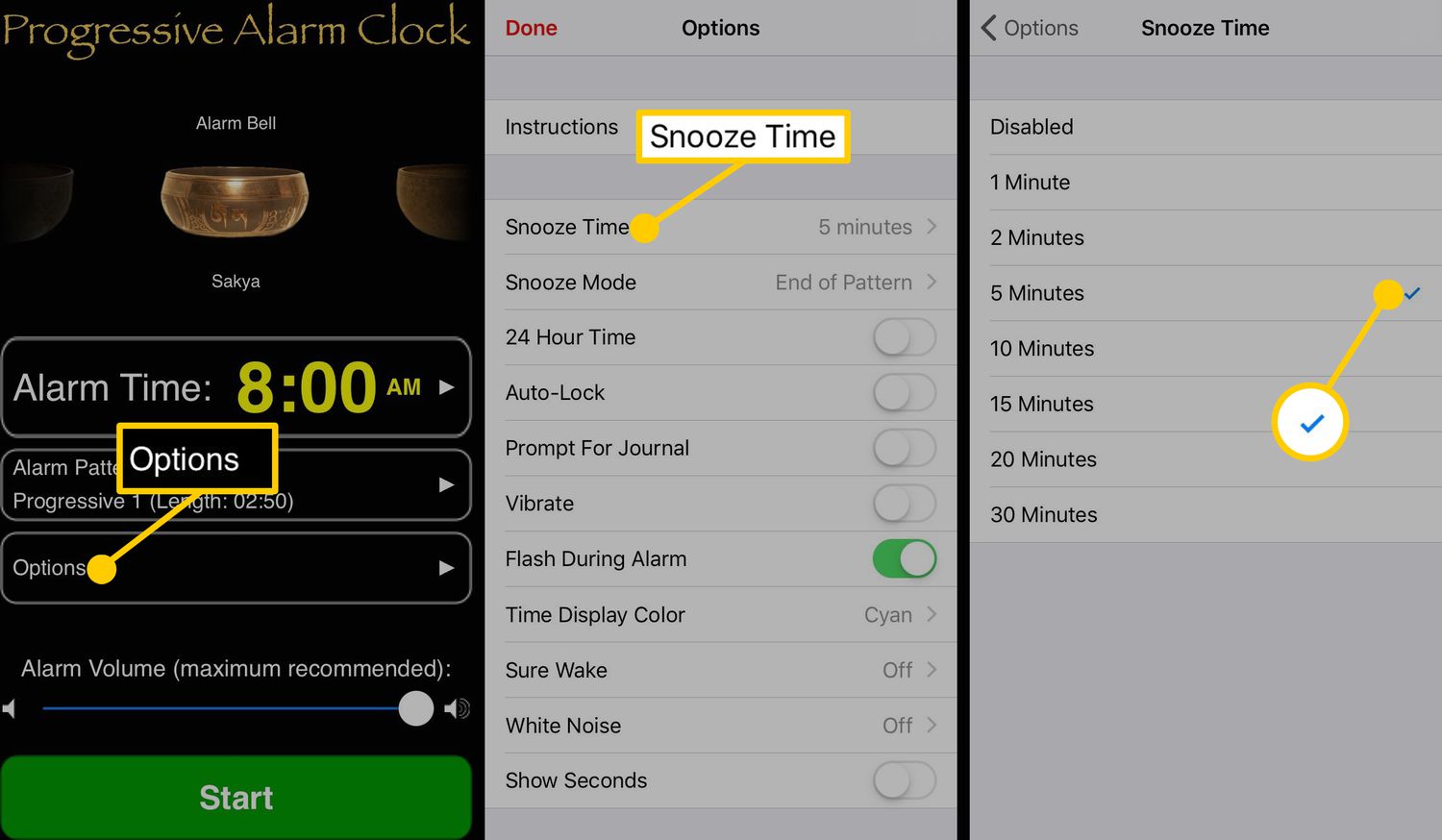 change snooze time iphone