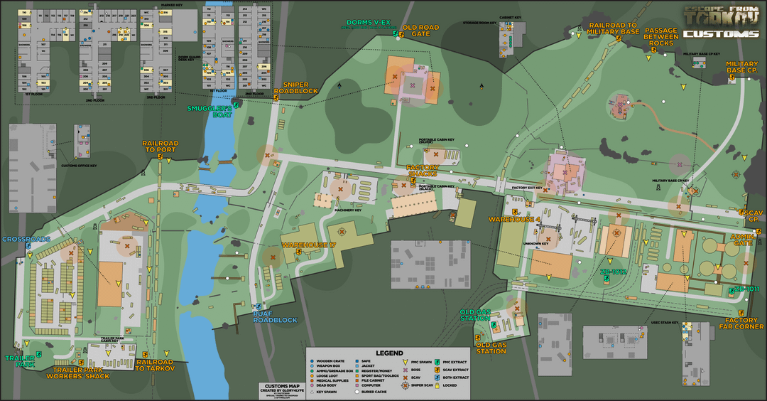 customs map escape from tarkov