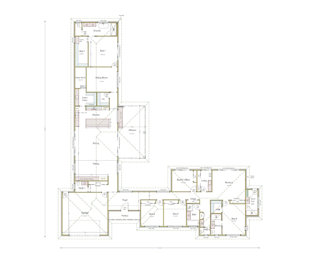 l shaped building plan