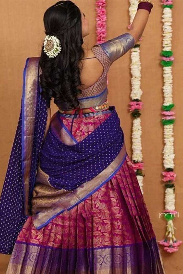 best hairstyles for half saree