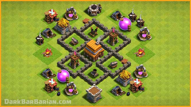 best town hall 4 base