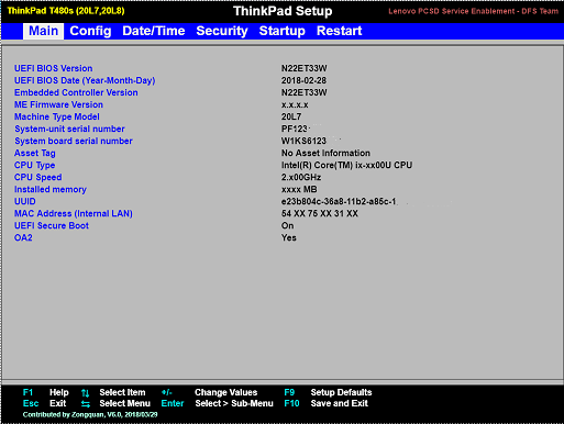 bios key lenovo