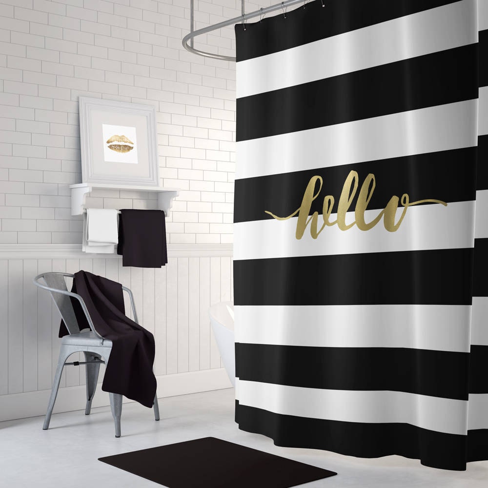 black & white shower curtains