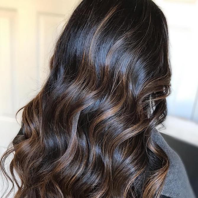 black and brown balayage