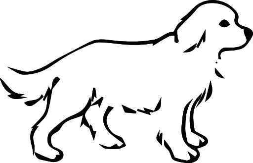 black and white dog clip art