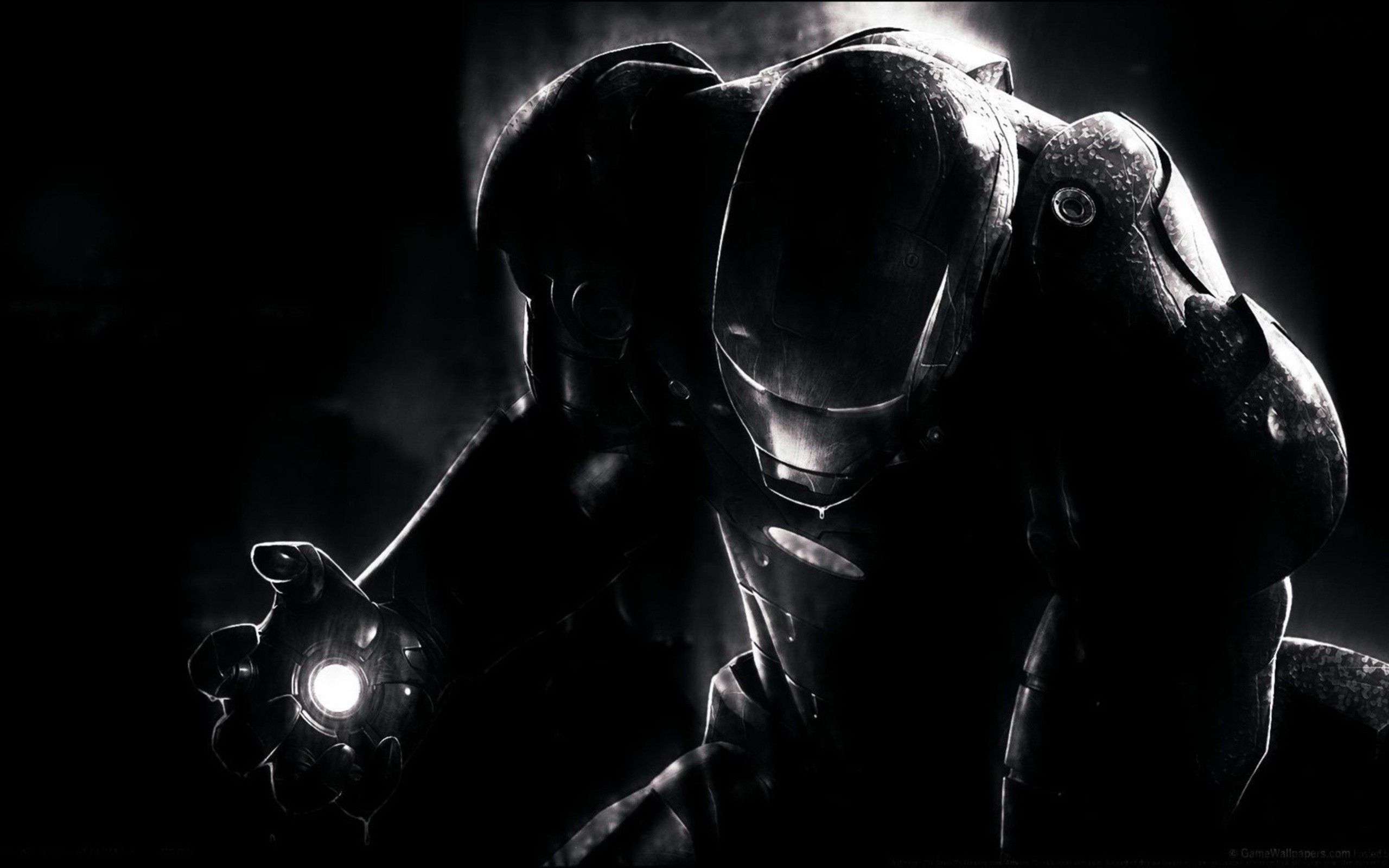 black iron man wallpaper