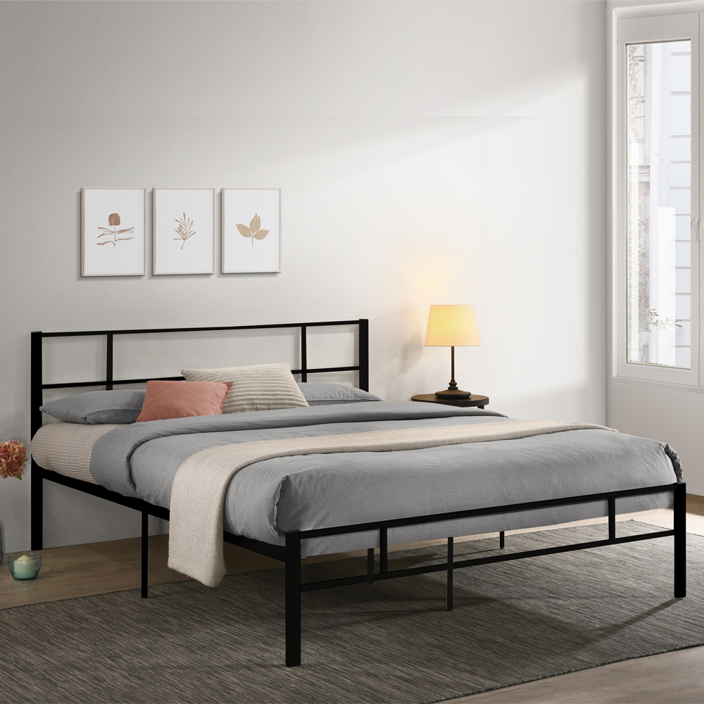 black platform bed frame