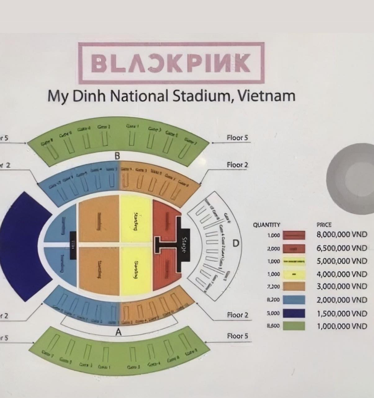 blackpink concert ticket price range