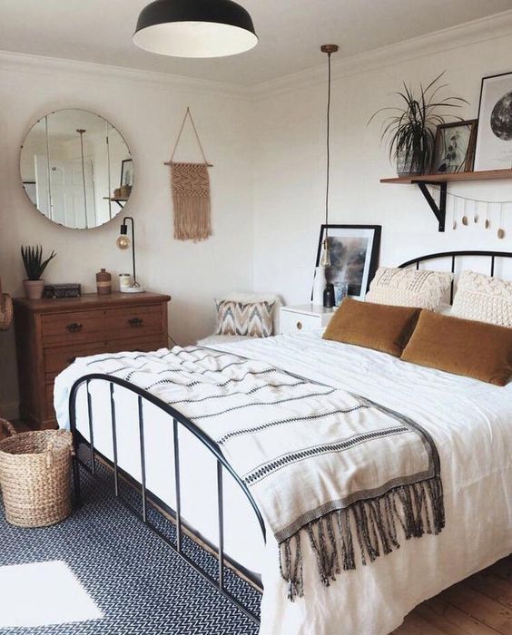 boho industrial bedroom