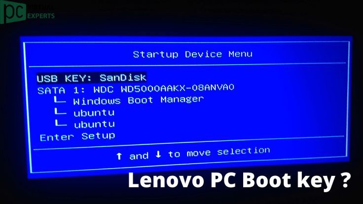 boot menu for lenovo