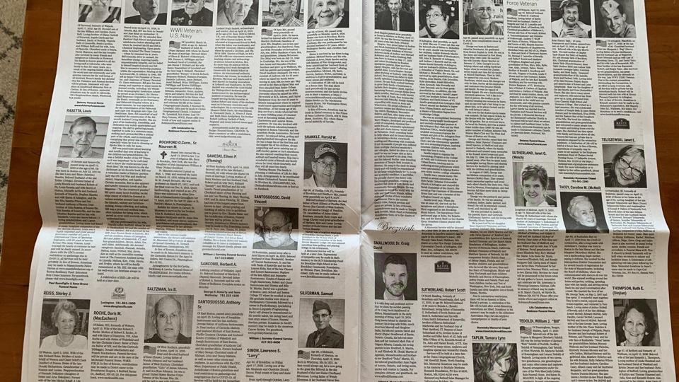 boston globe death notices today