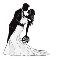 bride and groom silhouette