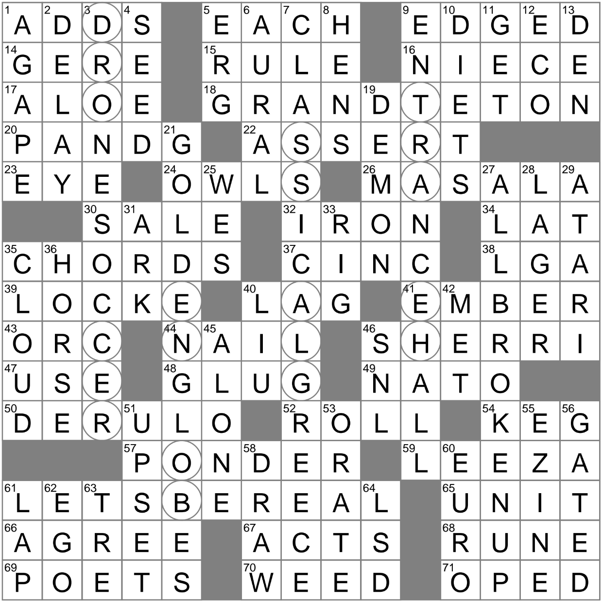 broken chord crossword clue