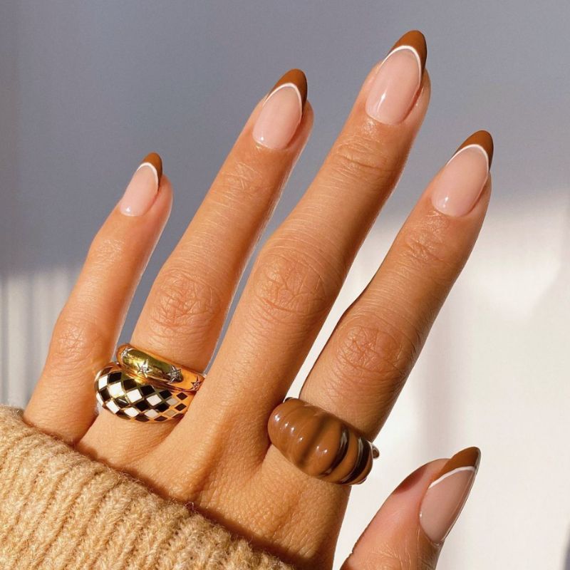 brown nail tips