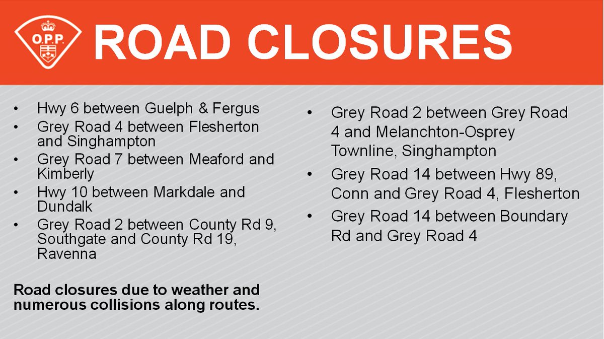 bruce county road closures