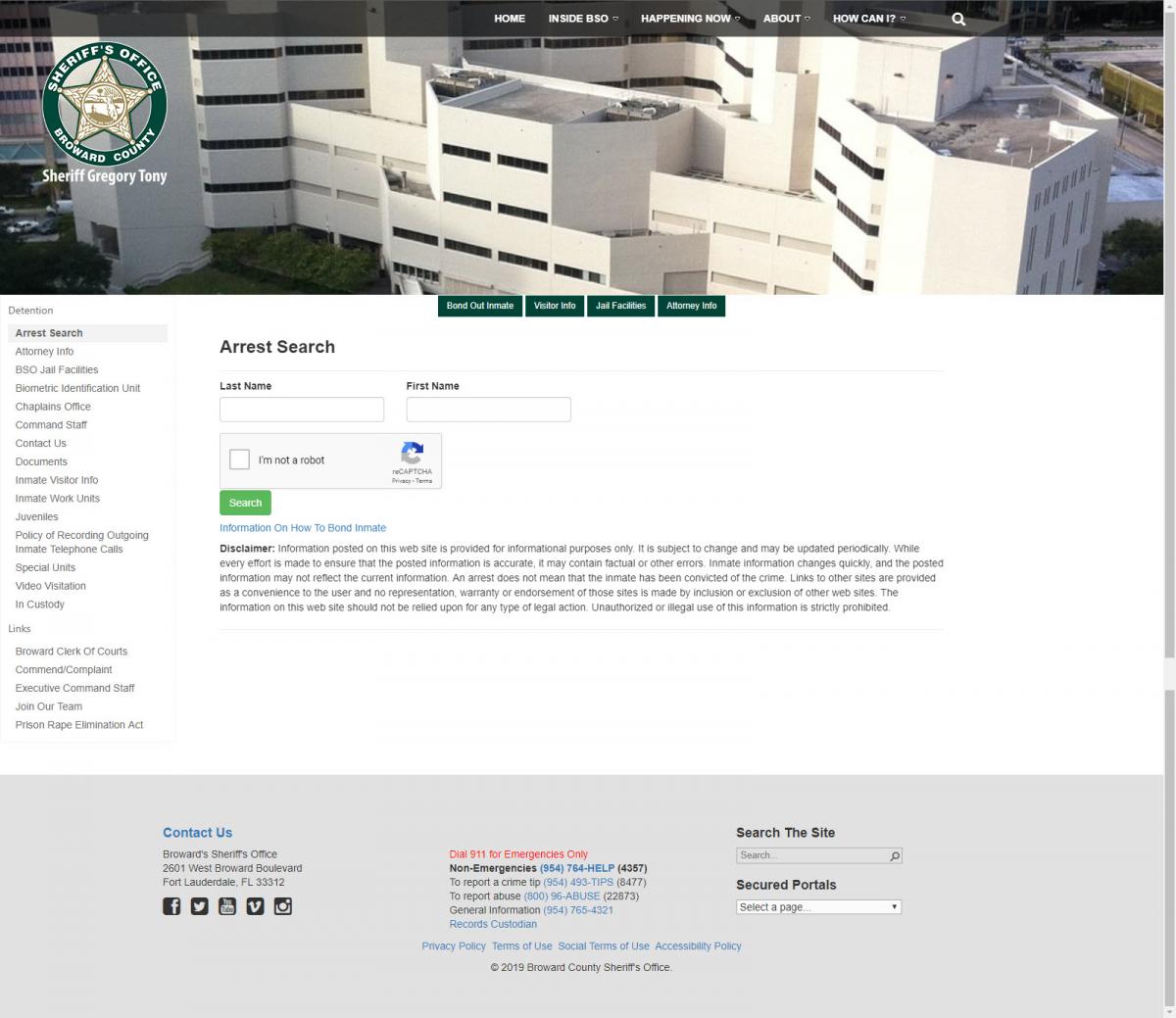 bso arrest search