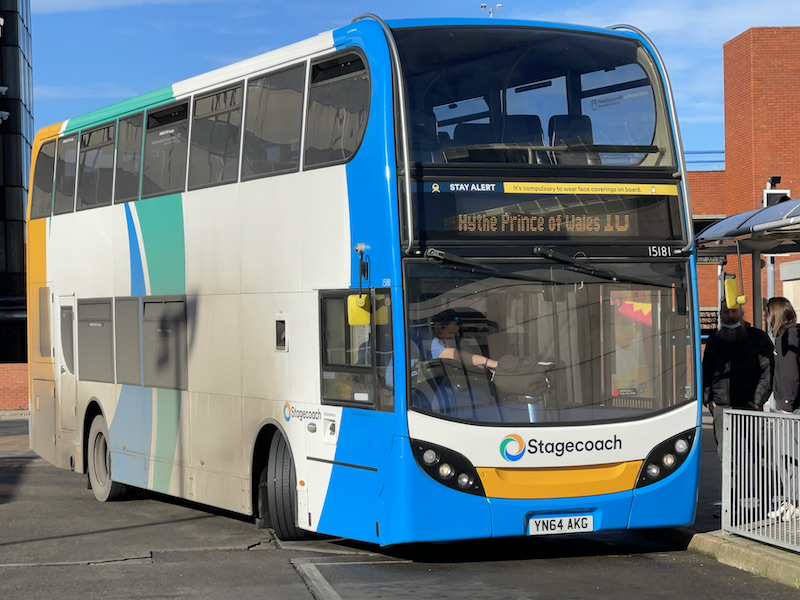 bus hythe to folkestone