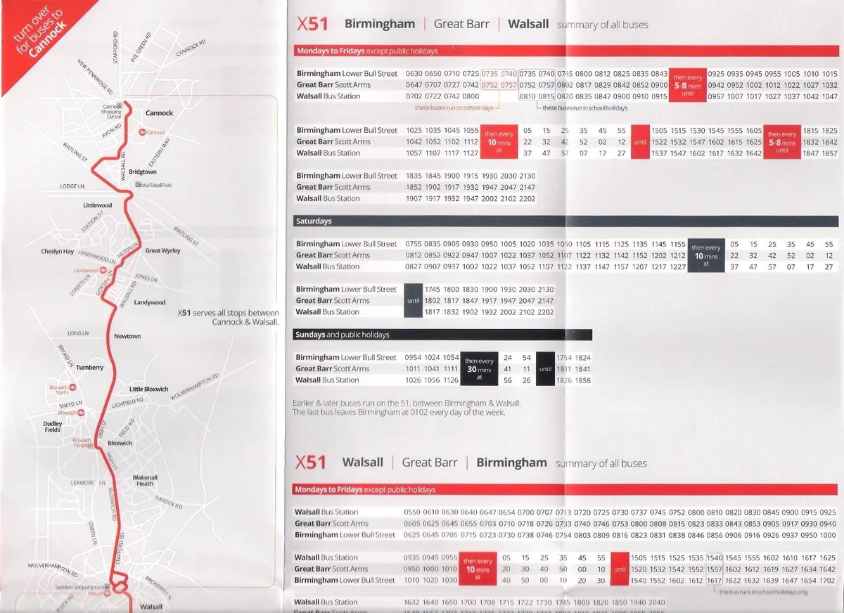 bus times to walsall